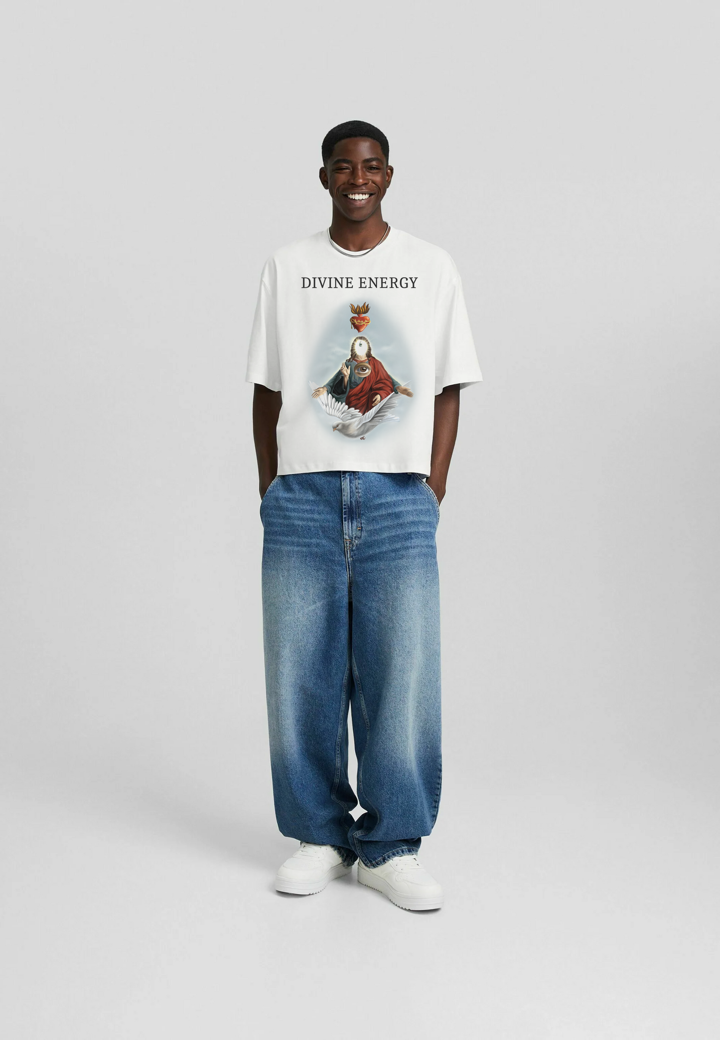 Divine Energy Oversized Cropped Heavy T-Shirt