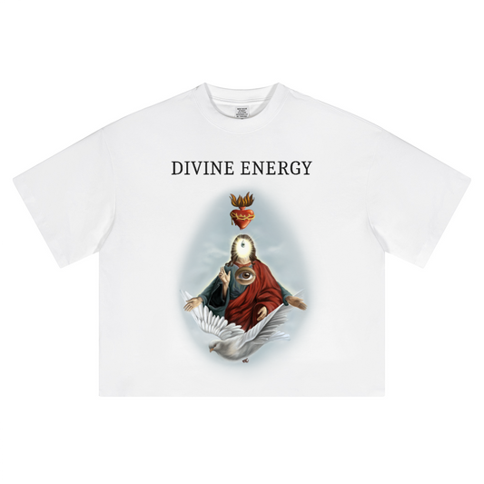 Divine Energy Oversized Cropped Heavy T-Shirt