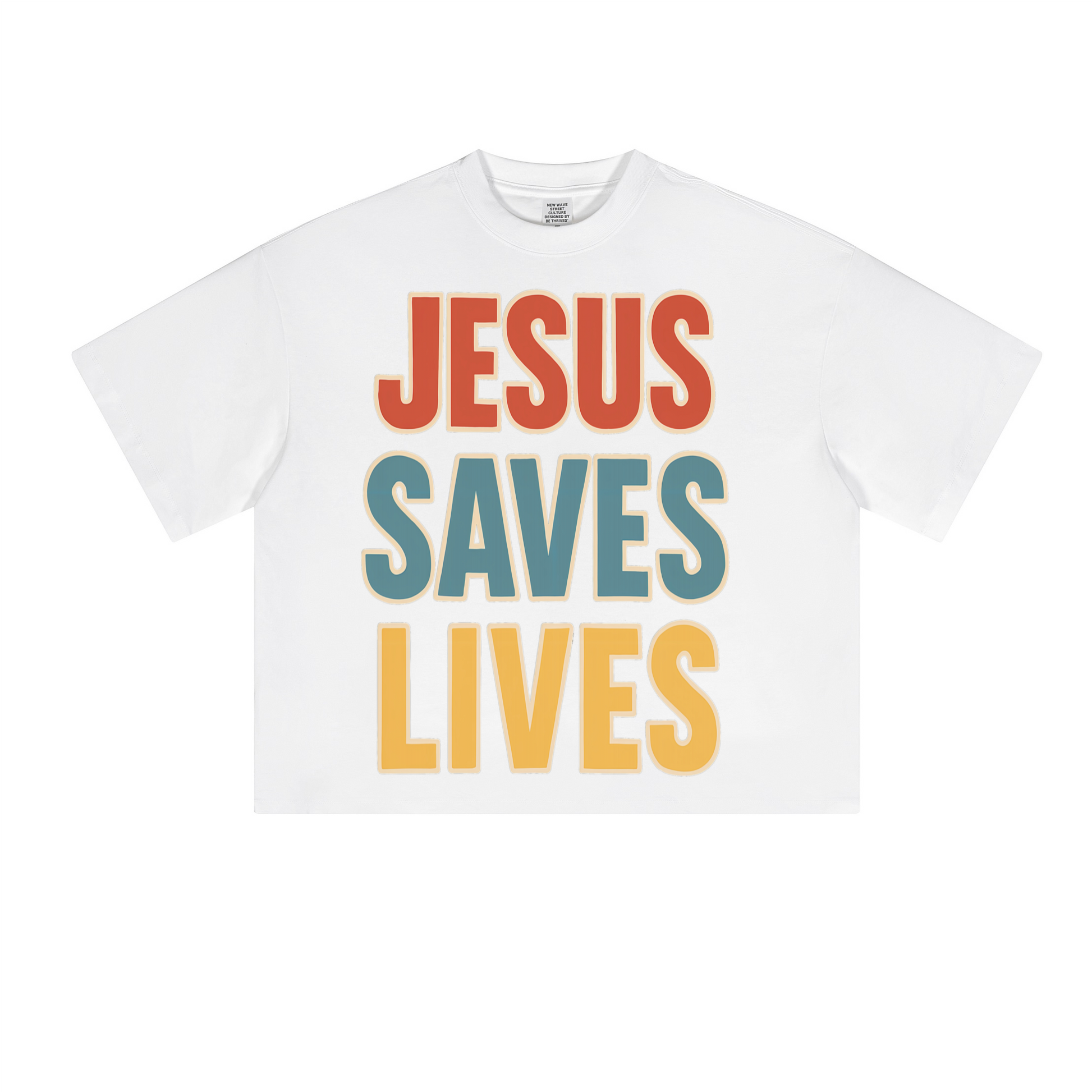 Jesus Saves Lives Oversized Cropped Boxy Tee