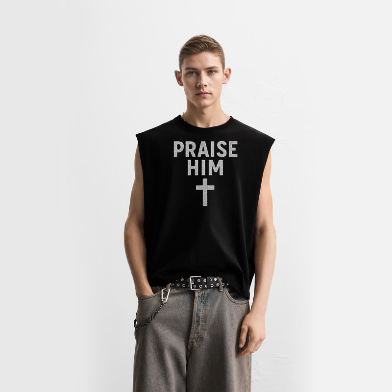 Praise Him Unisex Cropped Boxy Tank Top