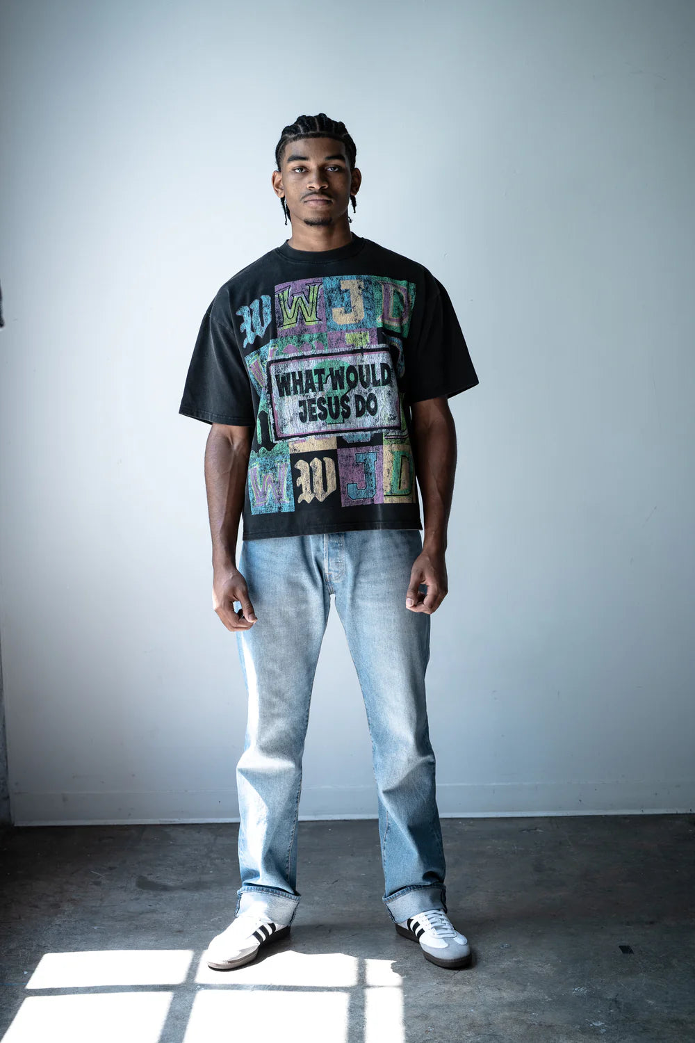 WWJD Oversized Cropped Tee