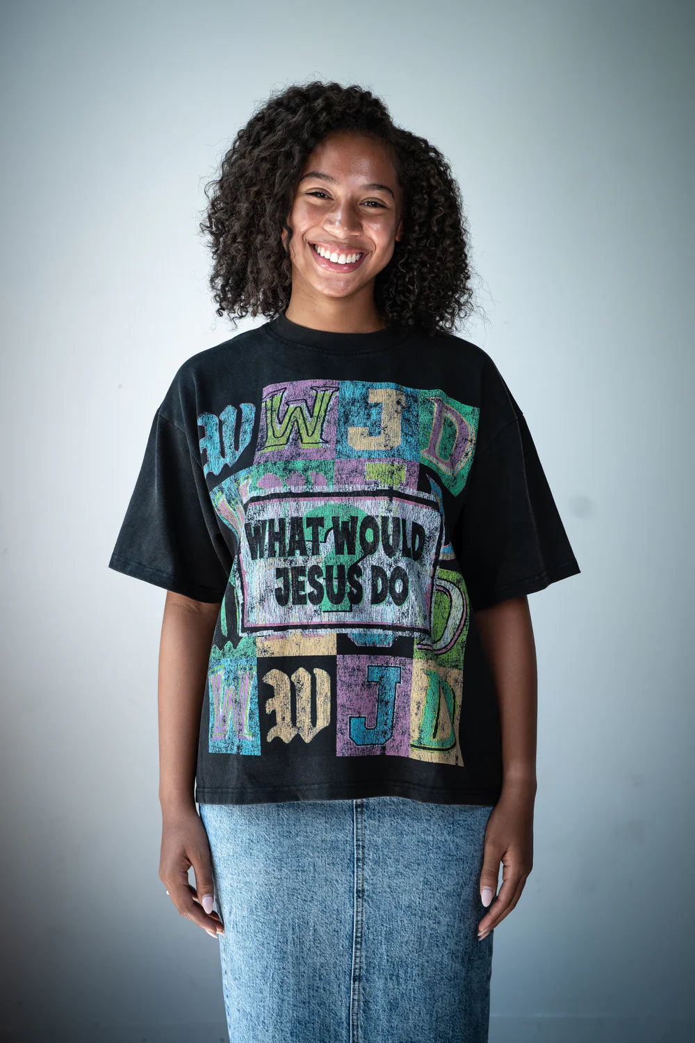 WWJD Oversized Cropped Tee