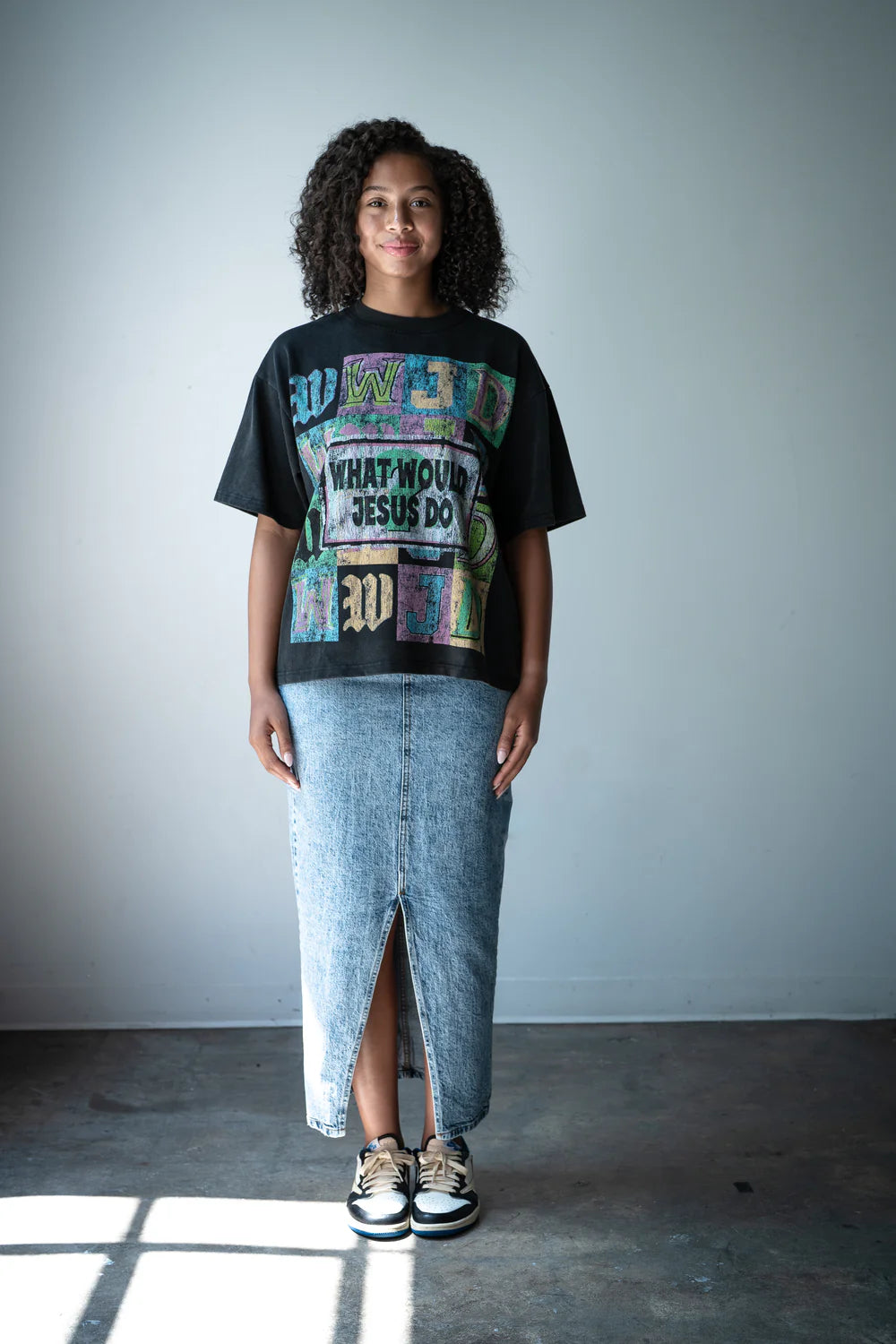 WWJD Oversized Cropped Tee