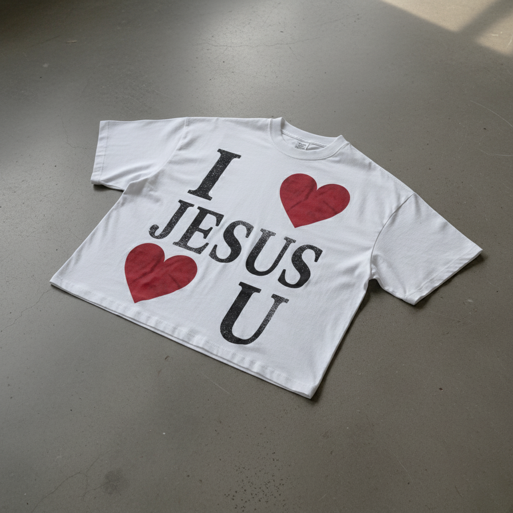 I LOVE JESUS <3 U CROPPED TEE