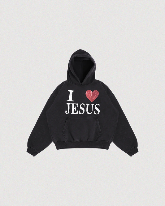 Christian heavy oversized faded hoodie front view