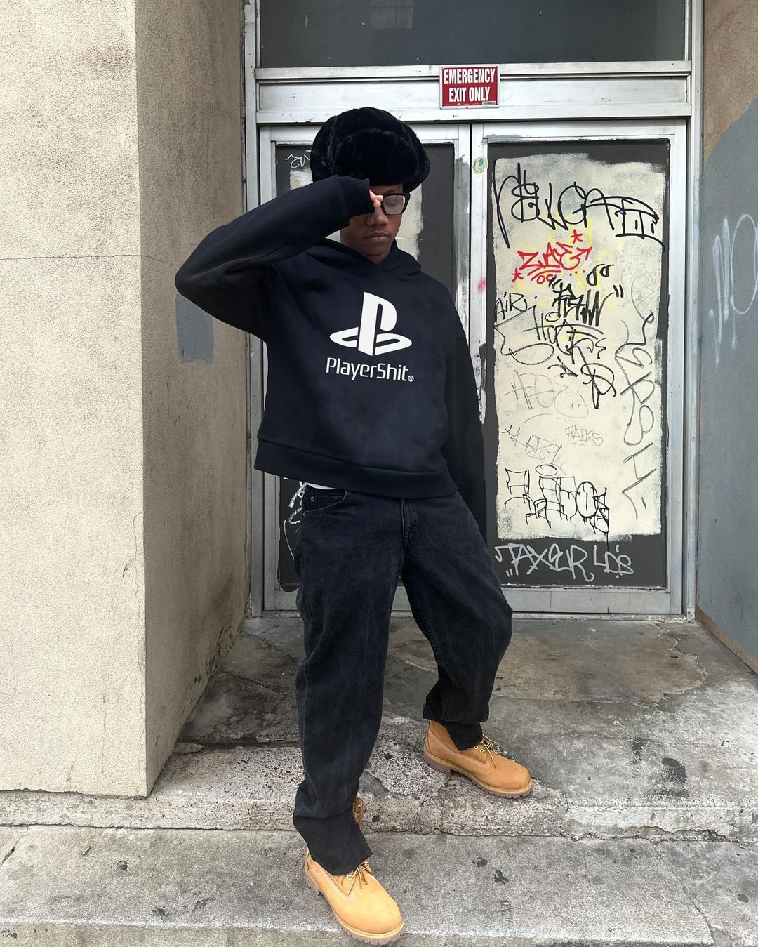 BLACK "PLAYERSHIT" HOODIE