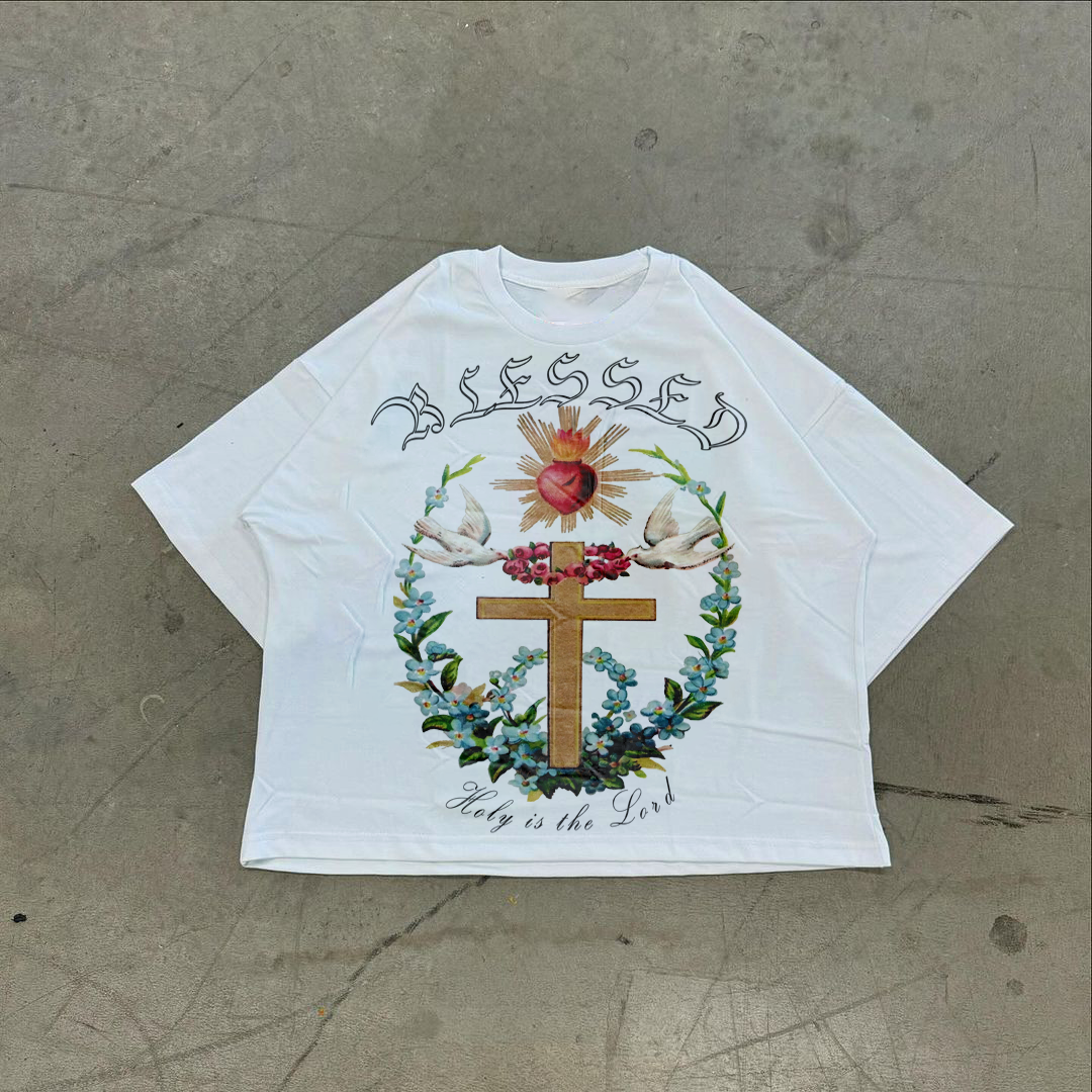 Blessed  Oversized Cropped T-Shirt