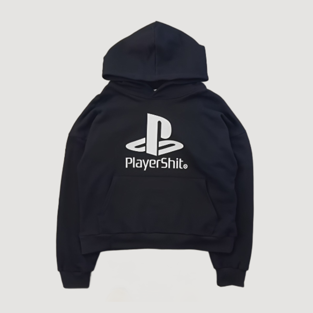 BLACK "PLAYERSHIT" HOODIE