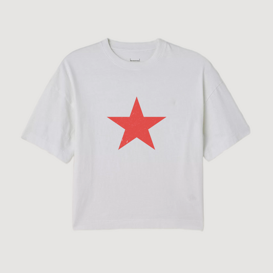 STAR CROPPED TEE - OFF WHITE COLOR