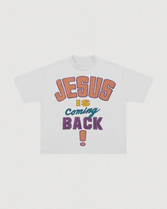 Christian cropped boxy oversized tee front view