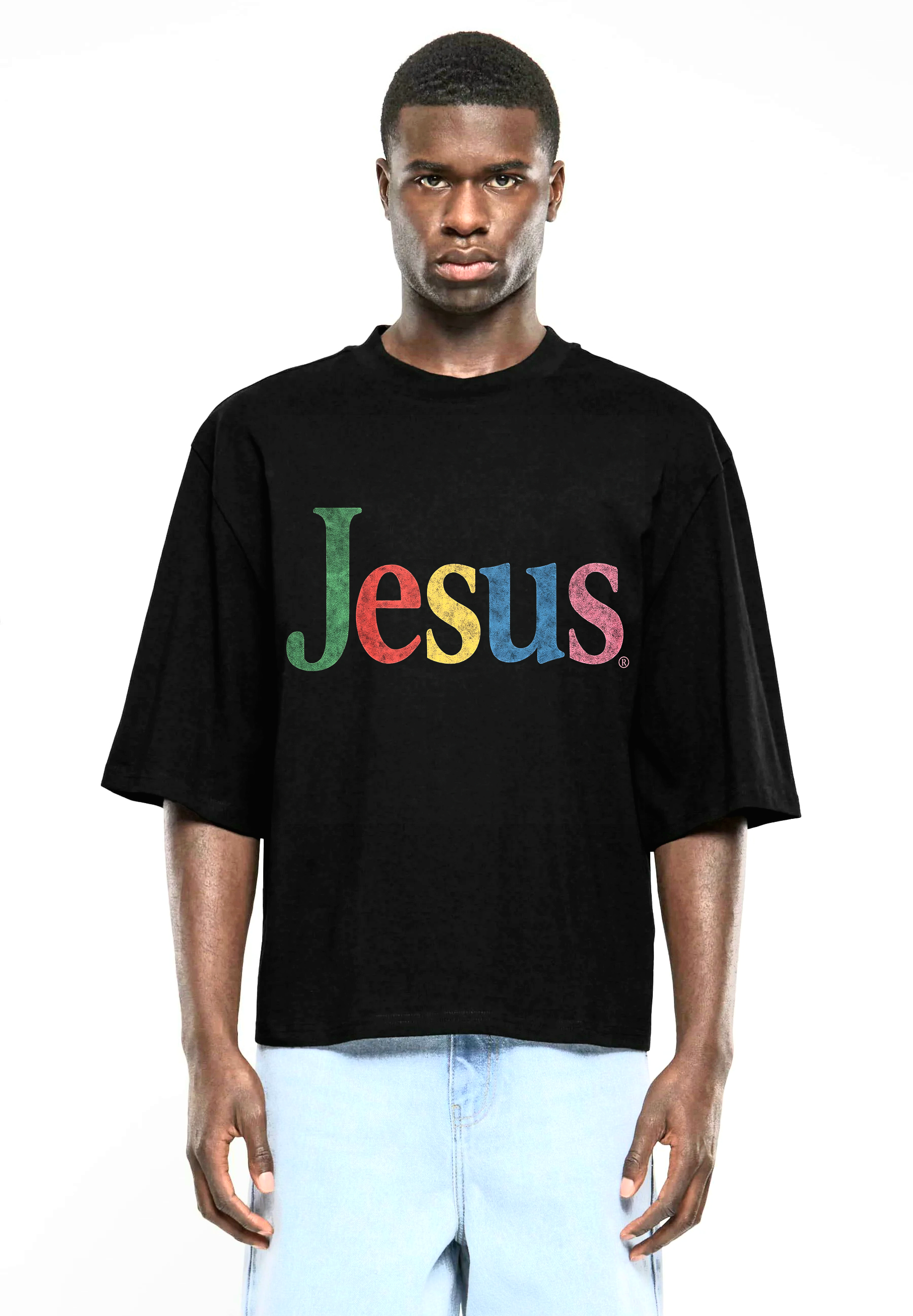 Jesus Vintage Cropped Oversized T-Shirt
