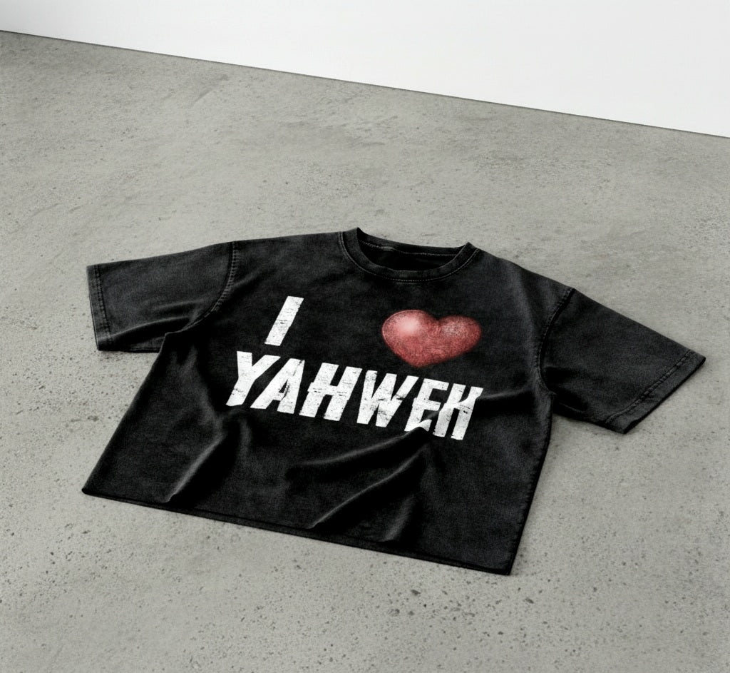I Love Yahweh Cropped Snow Washed T-shirt