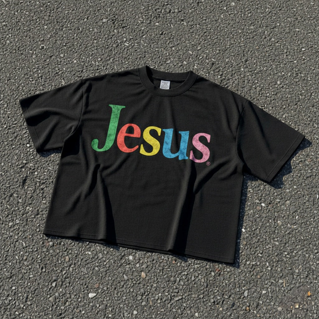 Jesus Vintage Cropped Oversized T-Shirt