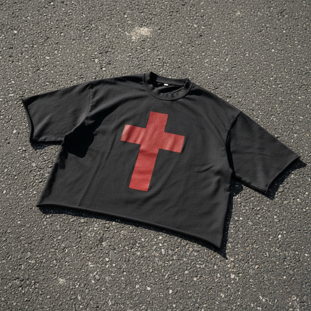 The Cross French Terry Raw Edge T-Shirt