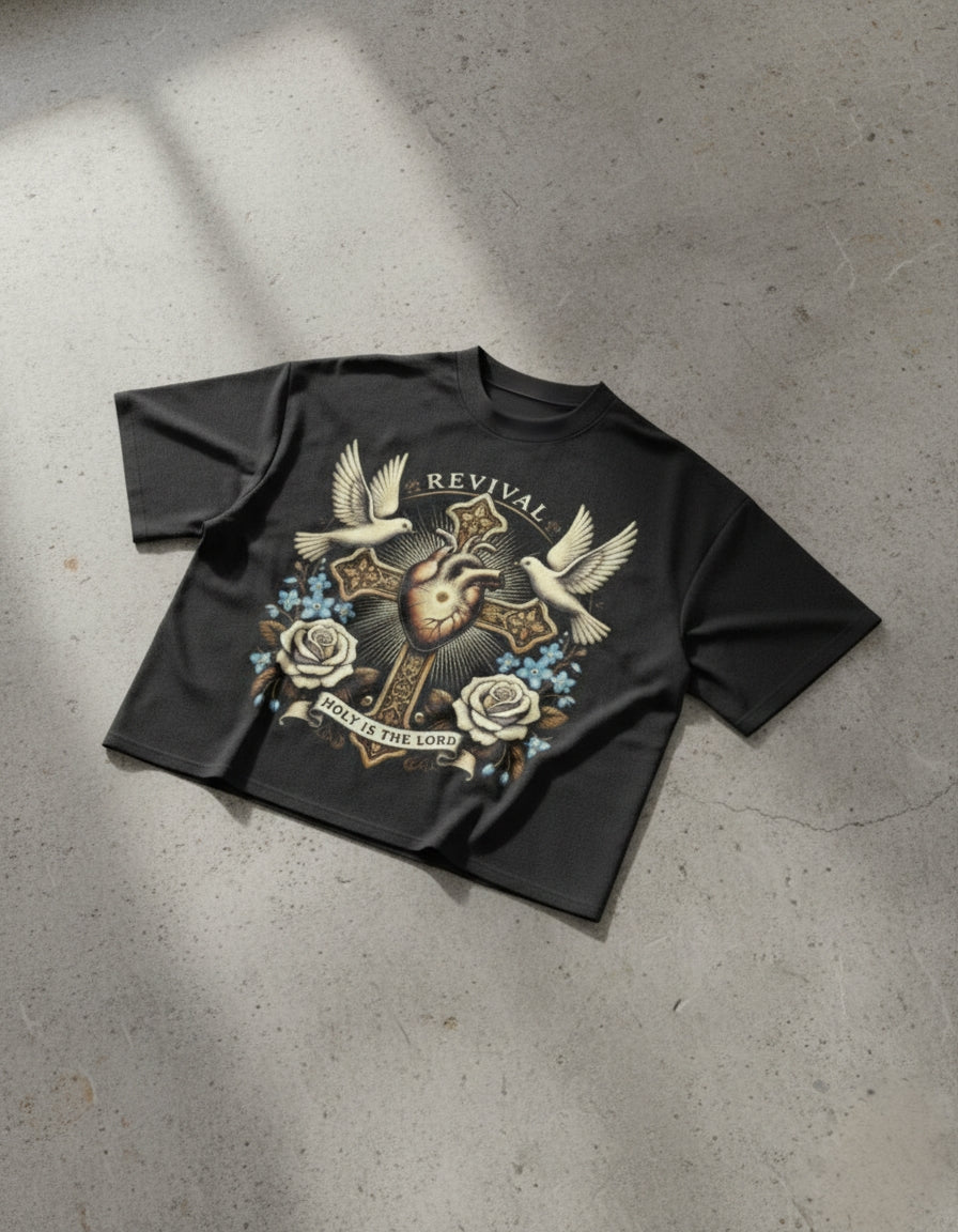 Holy Is The Lord Oversized Cropped T-Shirt